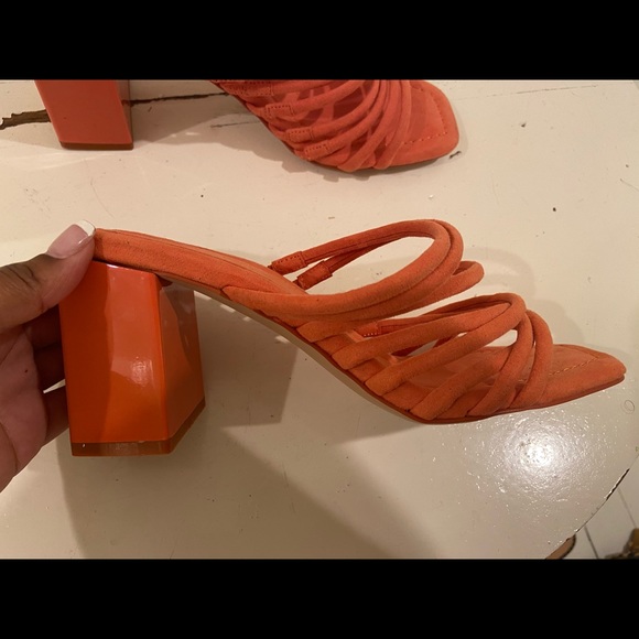BCBG orange heel mule slip on - Picture 2 of 3